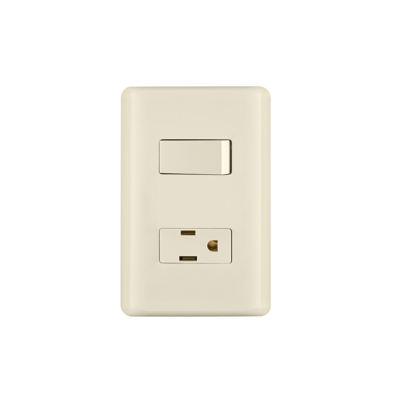 PA-APCO-BI Placa armada interruptor y contacto, marfil, Volteck