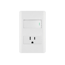 PA-APCO1-LB Placa armada blanca interruptor y contacto 1 módulo, Lisboa