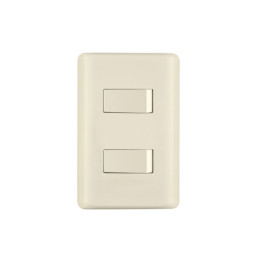 PA-APDO-BI Placa armada, 2 interruptores, marfil, Volteck