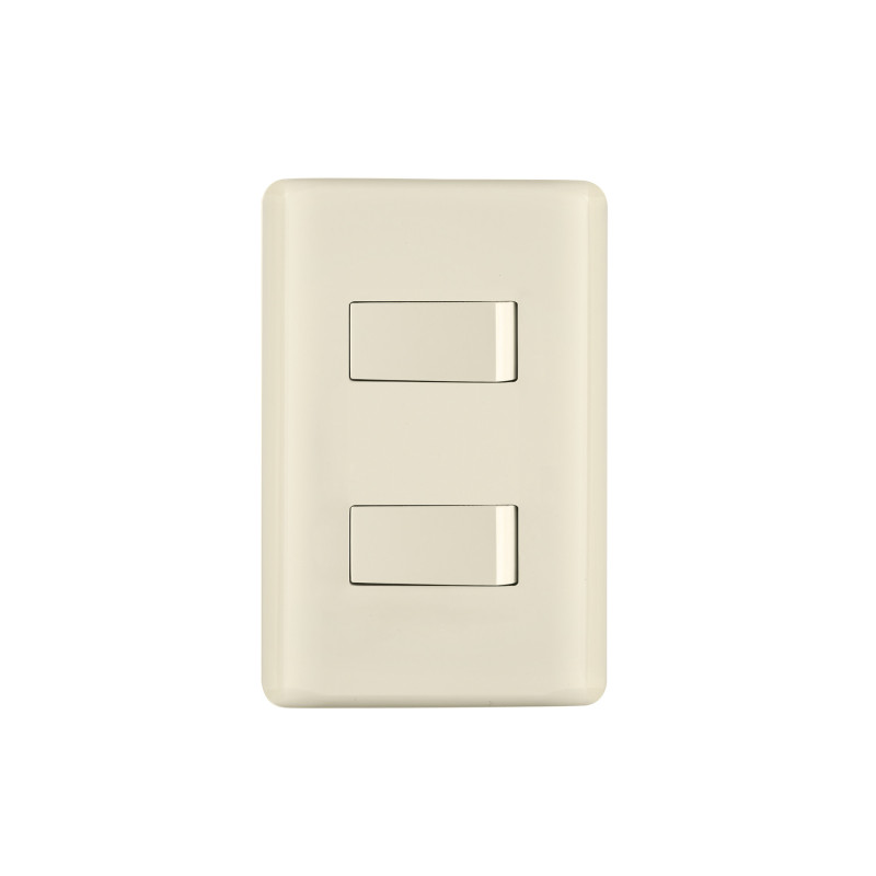 PA-APDO-BI Placa armada, 2 interruptores, marfil, Volteck