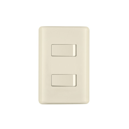 PA-APDO-BI Placa armada, 2 interruptores, marfil, Volteck