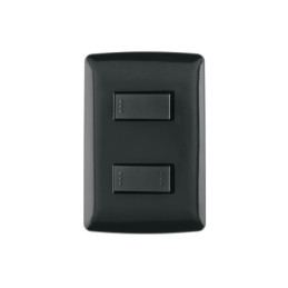 PA-APDO-EIN Placa armada 1 interruptor 1 escalera, negro, línea Italiana