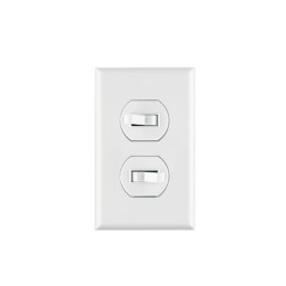 PA-APDO-SB Placa armada 2 interruptores sencillo, línea Standard, blanc
