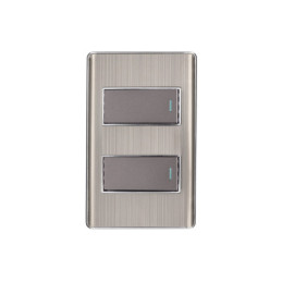 PA-APDO1-LA Placa armada acero inox con 2 interruptores 1 módulo, Lisboa