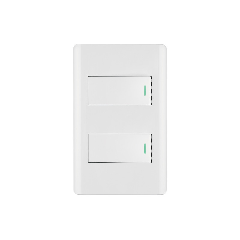 PA-APDO1-LB Placa armada blanca con 2 interruptores 1 módulo, Lisboa