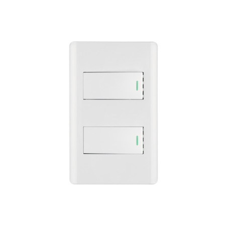 PA-APDO1-LB Placa armada blanca con 2 interruptores 1 módulo, Lisboa