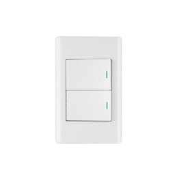 PA-APDO15-ELB Placa armada blanca 1 interruptor y 1 de 3vías 1.5mód, Lisbo