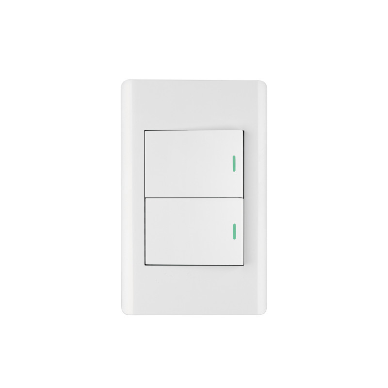 PA-APDO15-ELB Placa armada blanca 1 interruptor y 1 de 3vías 1.5mód, Lisbo