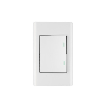 PA-APDO15-ELB Placa armada blanca 1 interruptor y 1 de 3vías 1.5mód, Lisbo
