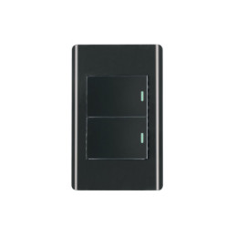 PA-APDO15-ELN Placa armada negra 1 interruptor y 1 de 3vías 1.5mód,Lisboa