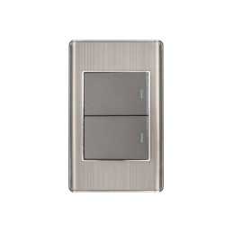PA-APDO15-LA Placa armada acero inox 2 interruptores 1.5 módulos, Lisboa