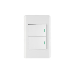 PA-APDO15-LB Placa armada blanca 2 interruptores 1.5 módulos, Lisboa
