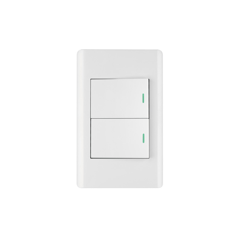PA-APDO15-LB Placa armada blanca 2 interruptores 1.5 módulos, Lisboa