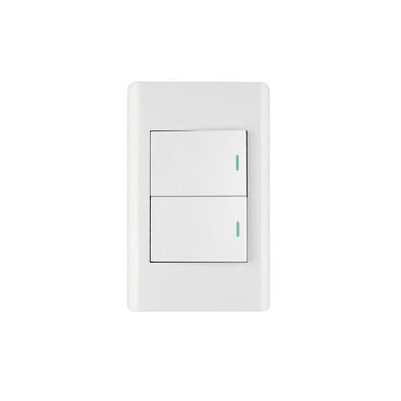 PA-APDO15-LB Placa armada blanca 2 interruptores 1.5 módulos, Lisboa