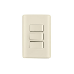 PA-APTR-BI Placa armada 3 interruptores, marfil, Volteck
