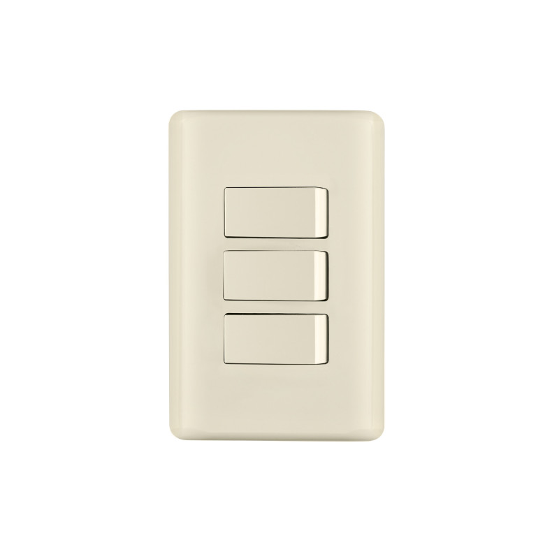 PA-APTR-BI Placa armada 3 interruptores, marfil, Volteck