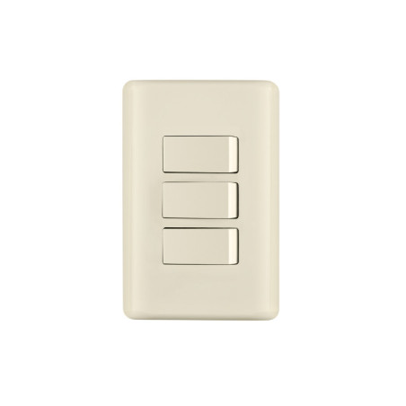 PA-APTR-BI Placa armada 3 interruptores, marfil, Volteck