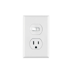 PA-COAP-SB Placa armada interruptor y contacto, línea Standard, blanco
