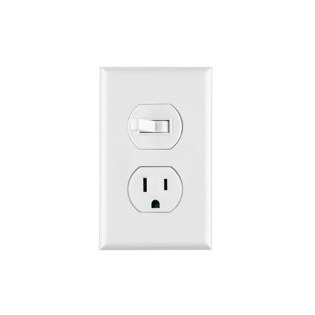 PA-COAP-SB Placa armada interruptor y contacto, línea Standard, blanco