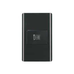 PA-TE-LN Placa armada negra 1 toma para teléfono 1.5 mód, Lisboa