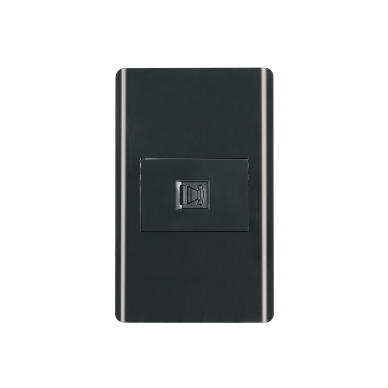 PA-TE-LN Placa armada negra 1 toma para teléfono 1.5 mód, Lisboa