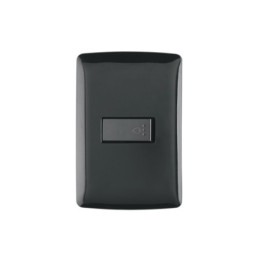 PA-TI-IN Placa armada con timbre, negro, línea Italiana, Volteck