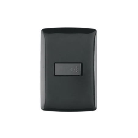 PA-TI-IN Placa armada con timbre, negro, línea Italiana, Volteck