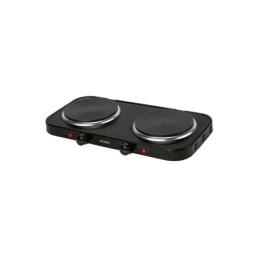PAEL-2CDN Parrilla eléctrica doble quemador tipo disco, negra, Volteck
