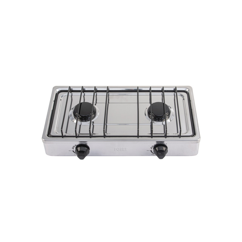 PAGA-2X Parrilla de gas de sobreponer 2 quemadores, inox, Foset