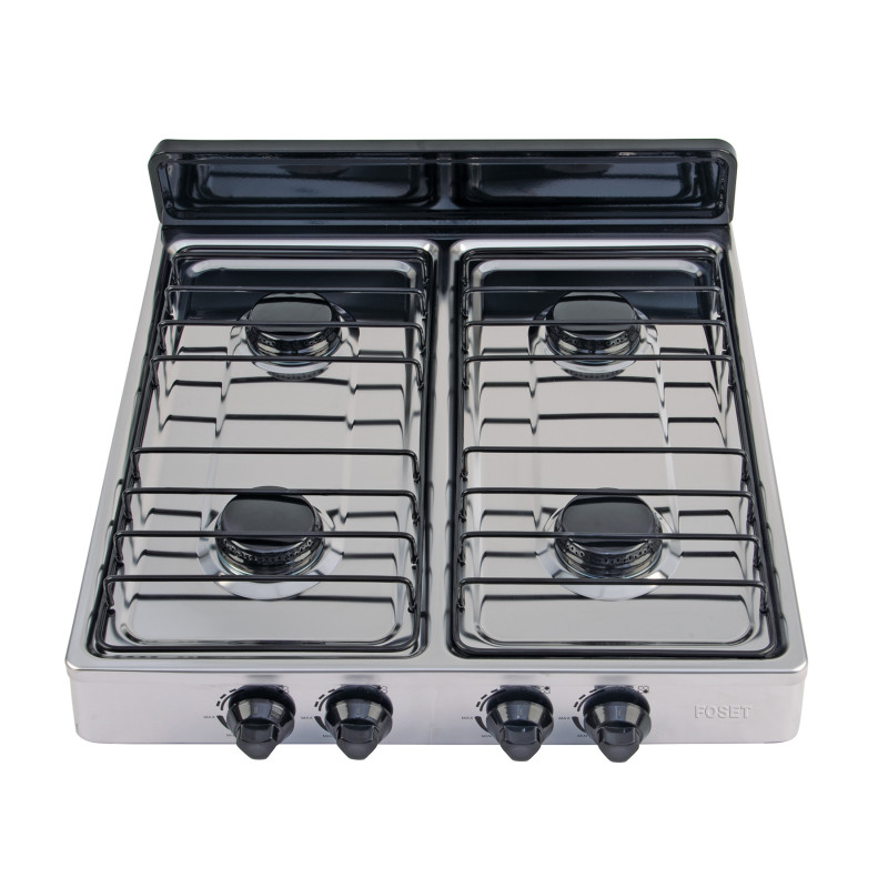 PAGA-4X Parrilla de gas de sobreponer 4 quemadores, inox, Foset