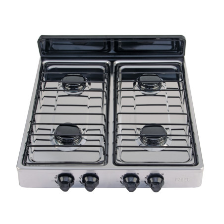 PAGA-4X Parrilla de gas de sobreponer 4 quemadores, inox, Foset