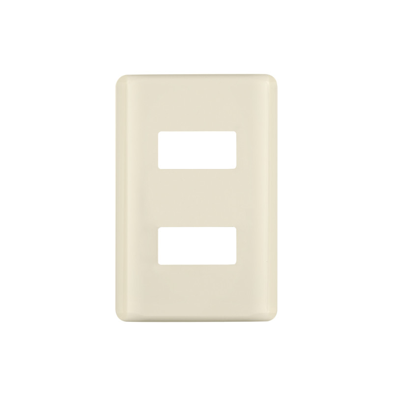 PPDO-BI Placa 2 módulos, marfil, línea Volteck Basic
