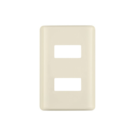 PPDO-BI Placa 2 módulos, marfil, línea Volteck Basic