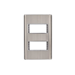 PPDO-LA Placa de acero inox con 2 ventanas 1 módulo, línea Lisboa
