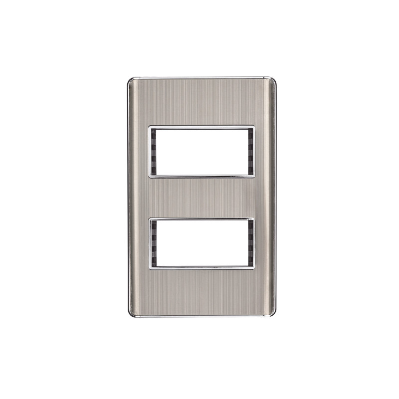PPDO-LA Placa de acero inox con 2 ventanas 1 módulo, línea Lisboa