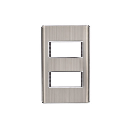 PPDO-LA Placa de acero inox con 2 ventanas 1 módulo, línea Lisboa