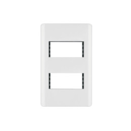PPDO-LB Placa blanca de 2 ventanas 1 módulo, línea Lisboa, Volteck