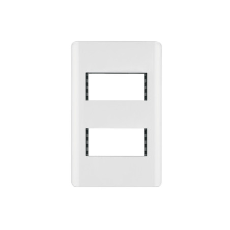 PPDO-LB Placa blanca de 2 ventanas 1 módulo, línea Lisboa, Volteck