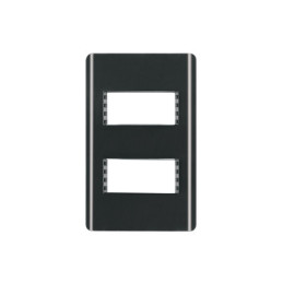 PPDO-LN Placa negra de 2 ventanas 1 módulo, línea Lisboa, Volteck