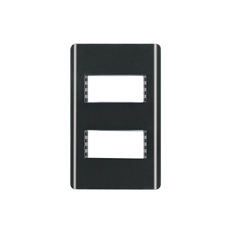 PPDO-LN Placa negra de 2 ventanas 1 módulo, línea Lisboa, Volteck