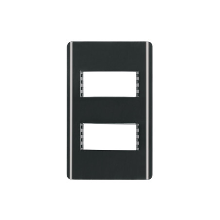 PPDO-LN Placa negra de 2 ventanas 1 módulo, línea Lisboa, Volteck