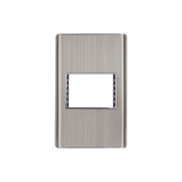 PPSE15-LA Placa de acero inox con 1 ventana 1.5 módulos, línea Lisboa