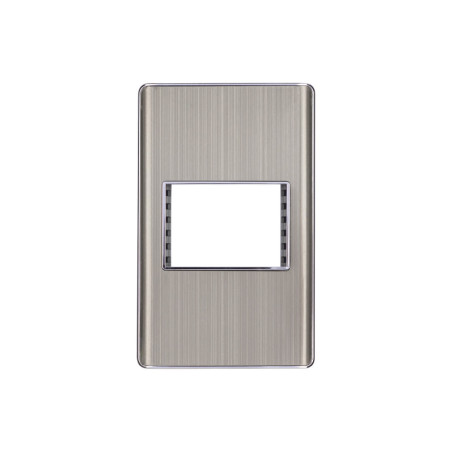 PPSE15-LA Placa de acero inox con 1 ventana 1.5 módulos, línea Lisboa