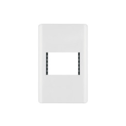 PPSE15-LB Placa blanca de 1 ventana 1.5 módulos, línea Lisboa, Volteck