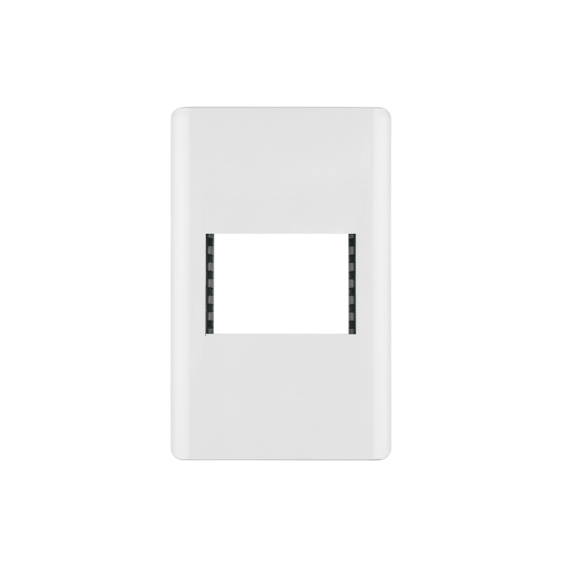 PPSE15-LB Placa blanca de 1 ventana 1.5 módulos, línea Lisboa, Volteck