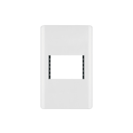 PPSE15-LB Placa blanca de 1 ventana 1.5 módulos, línea Lisboa, Volteck