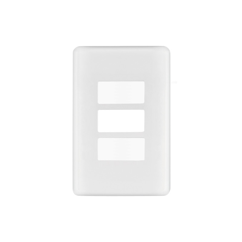 PPTR-B Placa 3 módulos de ABS, blanca, Volteck Basic