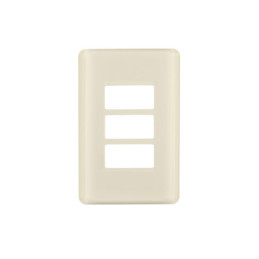 PPTR-BI Placa 3 módulos, marfil, línea Volteck Basic