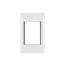 PPTR-LB Placa blanca de 1 ventana 3 módulos, línea Lisboa, Volteck