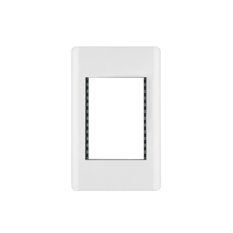 PPTR-LB Placa blanca de 1 ventana 3 módulos, línea Lisboa, Volteck